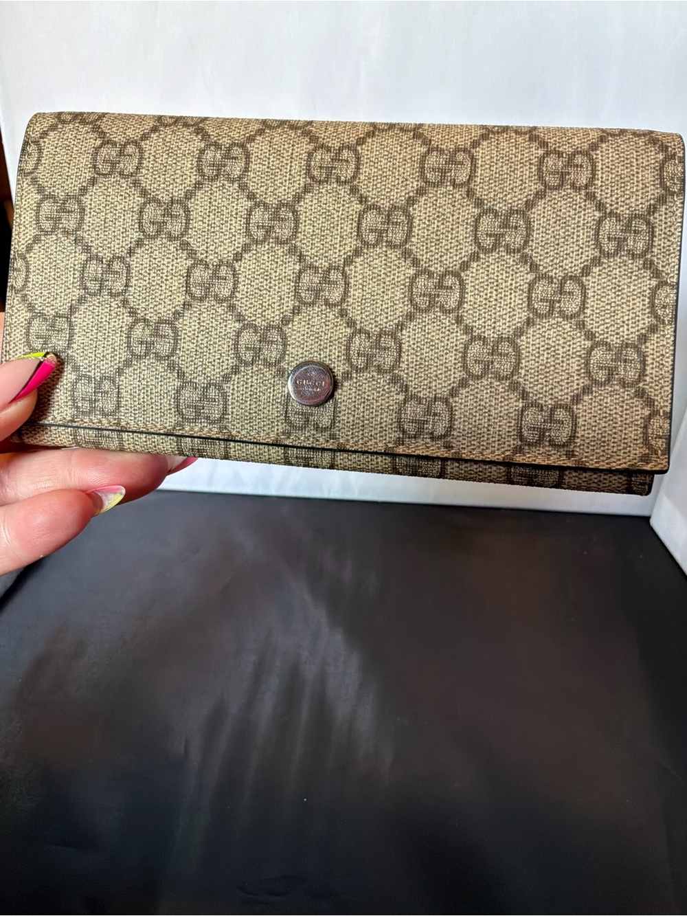 Gucci Beige and Brown GG Canvas Long Wallet - Picture 6 of 10